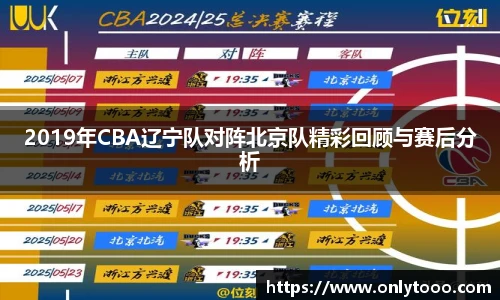 2019年CBA辽宁队对阵北京队精彩回顾与赛后分析